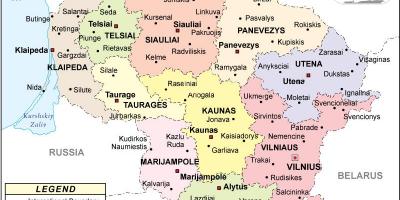 Карта Литваније политичка