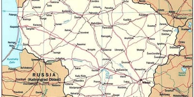Карта Литваније