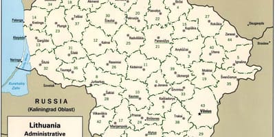Картица картица Литваније са градовима