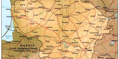 Карта Литваније
